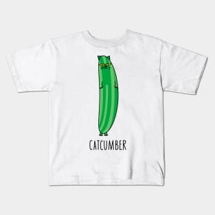 Funny cat as a cucumber Kids T-Shirt